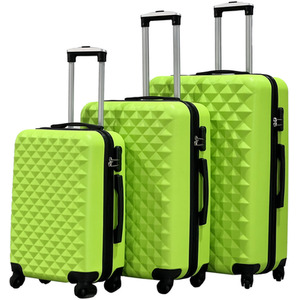 3pc ABS 4 Wheel Diamond Luggage Set by Groundlevel