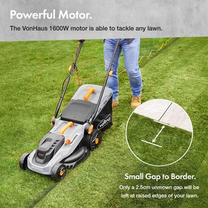 VonHaus 1600W Lawnmower - Grey by Vonhaus