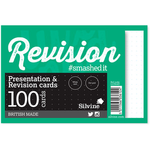 Pack of 100 Silvine Revision and Presentation Cards by Silvine