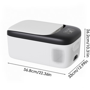 Compressor Car Refrigerator with Display - White & Black / 26.2cm by Livingandhome