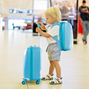 ABS Kids Suitcase Backpack Luggage Set - Blue by Costway