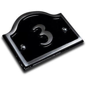 Aluminium Bridge House Number 3 - Black by The House Nameplate Company