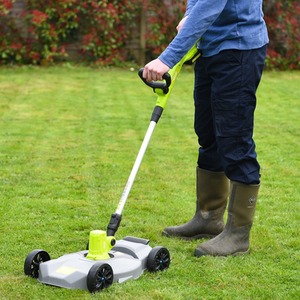 Cordless 20v 3-in-1 Lawn Mower Grass Trimmer and Edger - Grey by Garden Gear