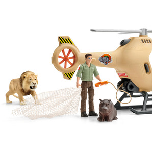SCHLEICH Wild Life Animal Rescue Helicopter with Toy Figures - Black by SCHLEICH