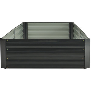 Rectangular Garden Metal Raised Bed - Charcoal Black / 240cm by lifeideas