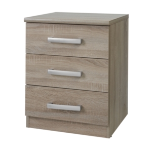 Riviera Three Drawer Bedside Table - Light Oak