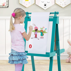 3-in-1 Double-sided Art Easel - Green by Costway