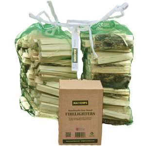 Kindling Nets and Firelighter Bundle - Brown / 2 Nets of kindling and 1 box of firelighters by Maxchips