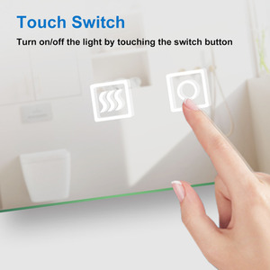 800x600mm LED Bathroom Mirror Anti-fog Dual Touch - White by AicaBathroom