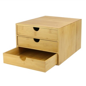 Bamboo Desktop 3 Drawer Organiser - Slim Opening - Brown by Maison & White