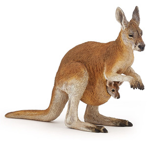 PAPO Wild Animal Kingdom Kangaroo with Joey Toy Figure - Brown by PAPO