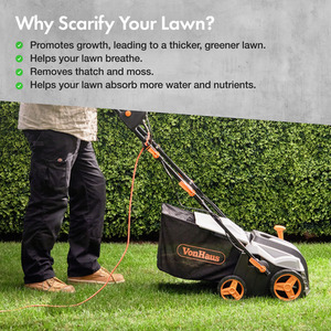 1800W Electric Lawn Scarifier - Grey by VonHaus