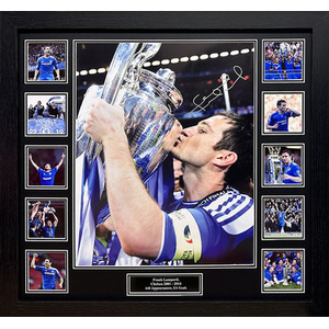 Frank Lampard Signed and Framed Chelsea Photo - Blue by Allstarsignings