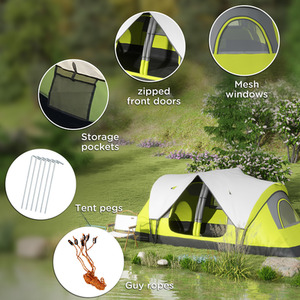 Outsunny Camping Tent with 2 Bedroom and Waterproof Rainfly by Outsunny