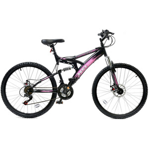 Basis 1 Full Suspension Mountain Bike, 26in - Black/Pink by Basis