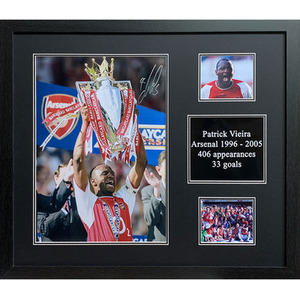 Patrick Vieira Signed and Framed Arsenal Photograph - Red by Allstarsignings