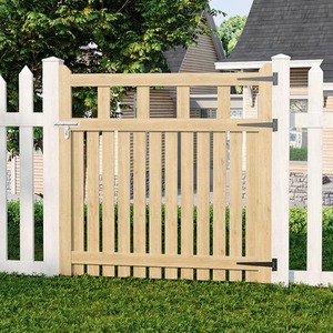 Spruce Wood Garden Fence Gate with Raised Sides by Livingandhome