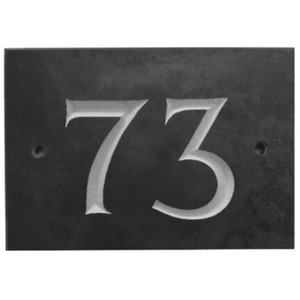Black Slate Number 73 - Black by The House Nameplate Company