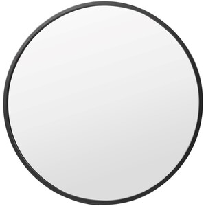 Black Frame Round Bathroom Mirror - Black