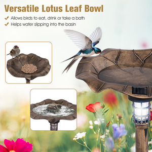 Standing Pedestal Birdbath Feeder Combo by Costway