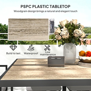 Outsunny 9 Piece Cube Garden Dining Set with Cushions - Grey by Outsunny