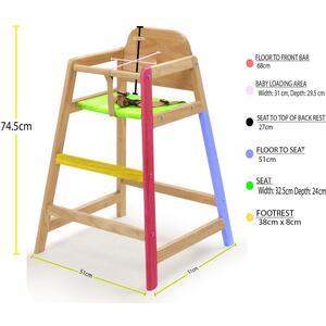 Simply Stackable Wooden High Chair - Natural by Safetots