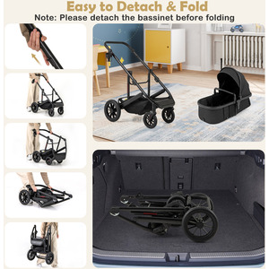3-in-1 Newborn Stroller - Black by Costway