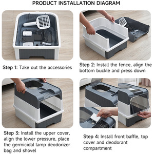 Fully Enclosed UV Sterilization Cat Litter Box by Livingandhome