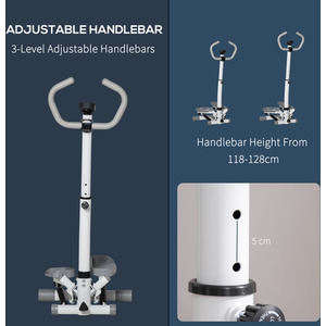 HOMCOM Adjustable Twist Stepper Aerobic Machine - Grey by HOMCOM