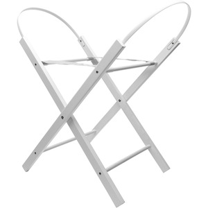 White Wish Upon A Star Palm Moses Basket with Folding Stand White - White by Kinder Valley