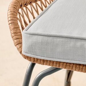 Outdoor Rattan Sofa - Lisbon Garden Sofa Chairs Table Set - Wicker and Cream - Beige by FurnitureboxUK