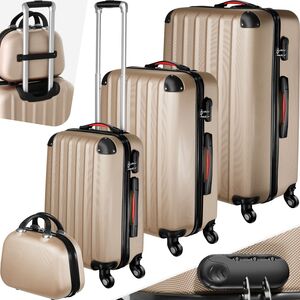 tectake Suitcase Set 4-Piece Pucci - Champagne by tectake