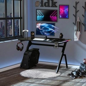 LED Galaxy Gaming Desk - Black by Chilli Seating