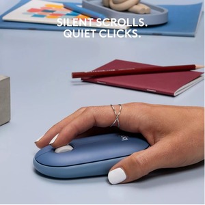 Logitech Pebble Wireless Bluetooth Mouse Blueberry - Multicolour by Logitech