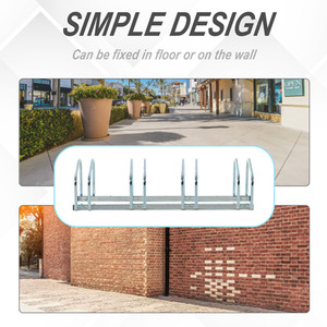 HOMCOM Bike Stand Parking Rack 2022 - Silver / 110L x 33W x 27H cm by HOMCOM