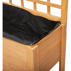 Outsunny Wooden Planter Raised Elevated Garden Bed 2 Shelves Vegetables Flowers - Brown by Outsunny