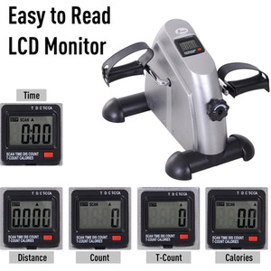 HOMCOM Mini Exercise Bike - Silver by HOMCOM