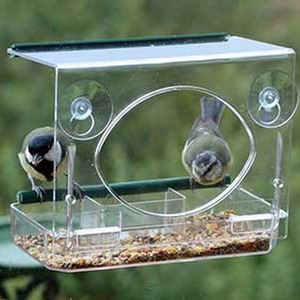 Clear Perspex Window Bird Feeder - Clear by Garden Mile