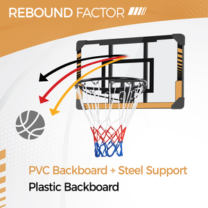 Basketball Hoop with PVC Backboard and Wheels - Brown by Yaheetech