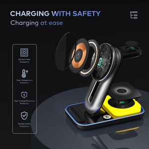 4 in 1 Wireless Charging Stand - Black