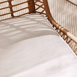 Outdoor Rattan Sofa - Lisbon Garden Sofa Chairs Table Set - Wicker and Cream - Beige by FurnitureboxUK