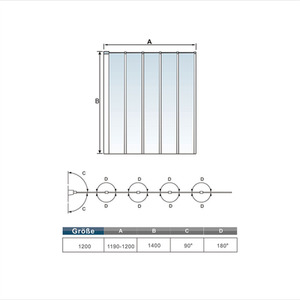 Black Framed Folding Bath Screen - Matt Black / 18.5kg by AicaBathroom