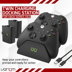 Venom Xbox Twin Charging Dock with Rechargeable Battery Packs - Black by Venom