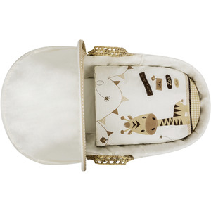 Zoo Time Moses Basket - White by Kinder Valley