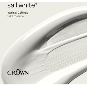 Crown Walls and Ceilings Silk Emulsion - Sail White / 2.5l by Crown Paints