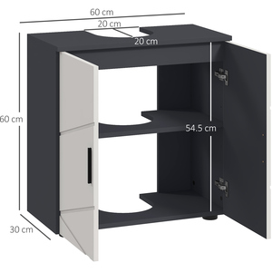 kleankin Pedestal Sink Cabinet with Shelf Light Grey - Light Grey by kleankin