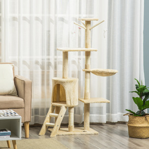 PawHut Cat Tree Activity Centre Condo - Beige by PawHut