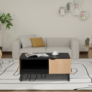 Saxon 1-Door Coffee Table - Black