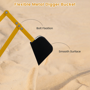 Sand Digger Sandbox Toy Digger - Yellow by Costway