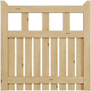 Spruce Wood Garden Fence Gate with Raised Sides by Livingandhome